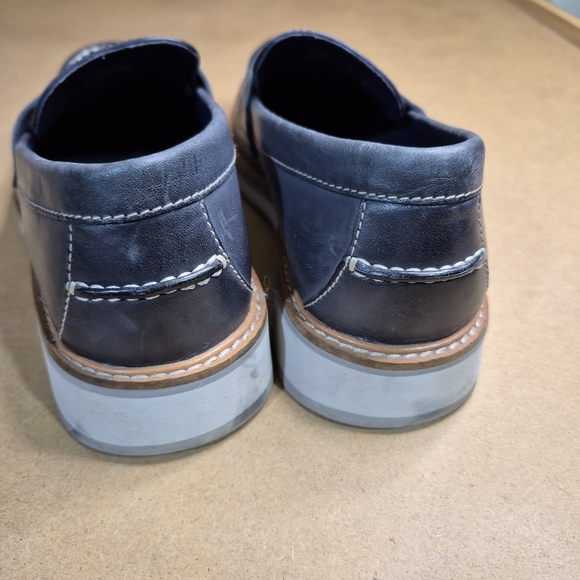 Cole Haan Dark Blue Leather Loafers with Light Brown Trim 327/1747 main image 9